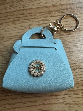 New Blue MINT mini purse keychain
